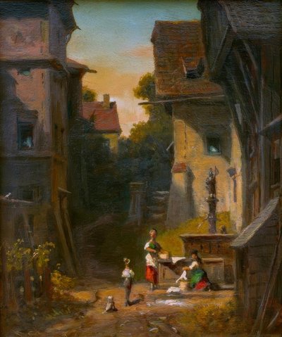 At the City Fountain by Carl Spitzweg